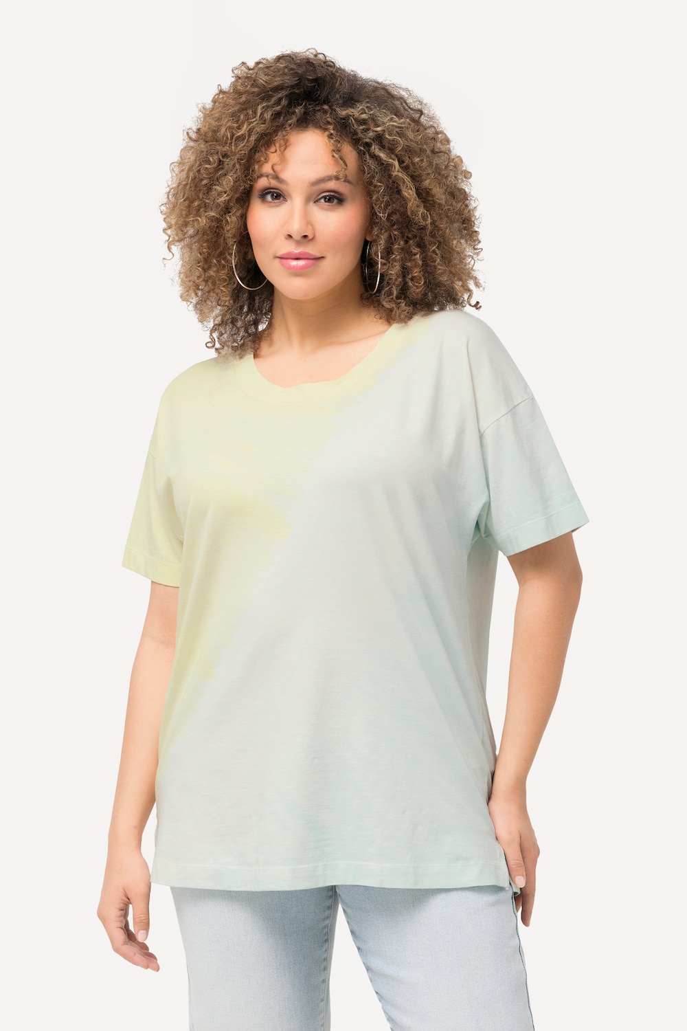 Große Größen T-Shirt, Damen, türkis, Größe: 42/44, Baumwolle, Ulla Popken
