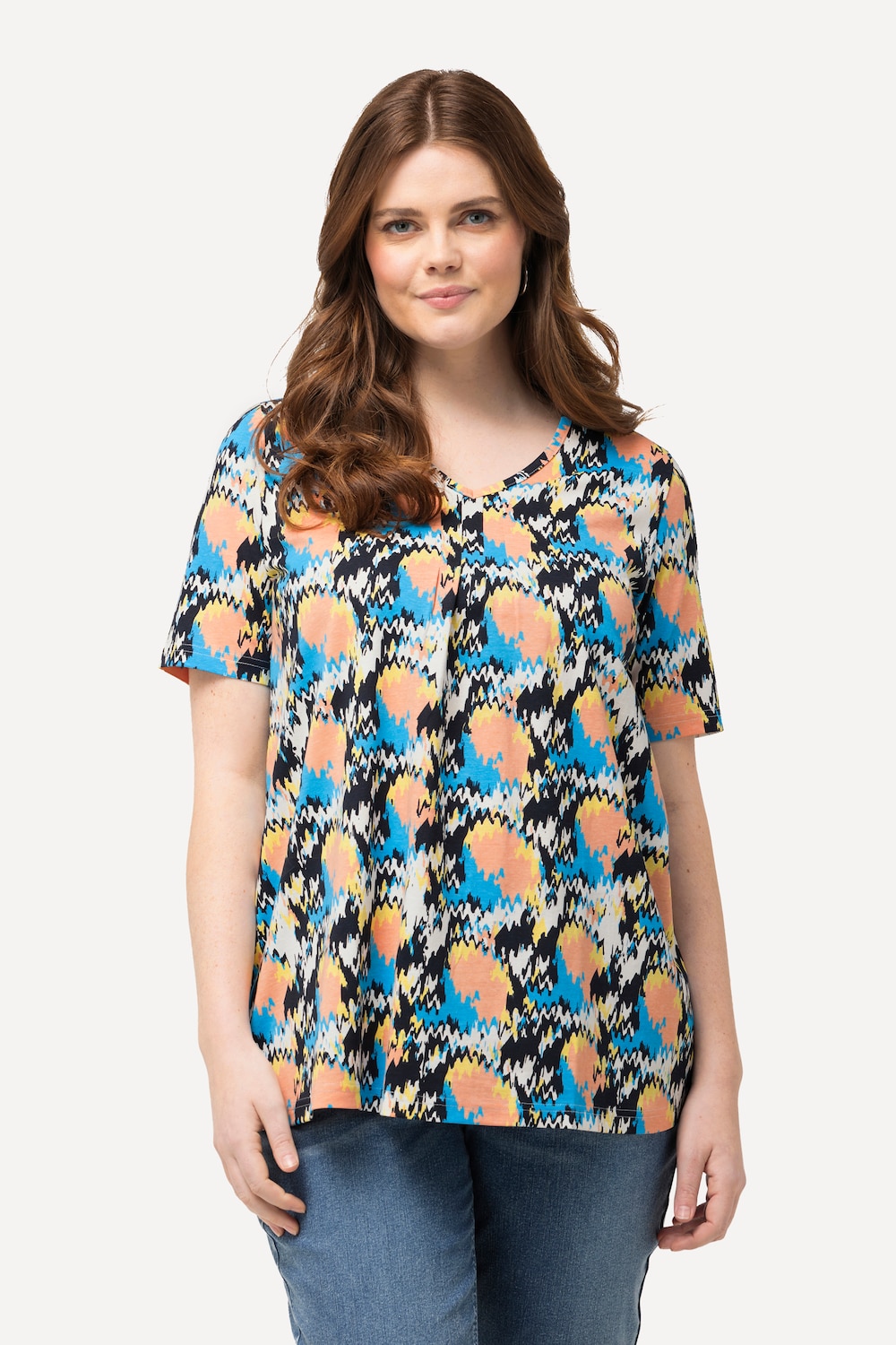 Große Größen T-Shirt, Damen, blau, Größe: 54/56, Baumwolle, Ulla Popken