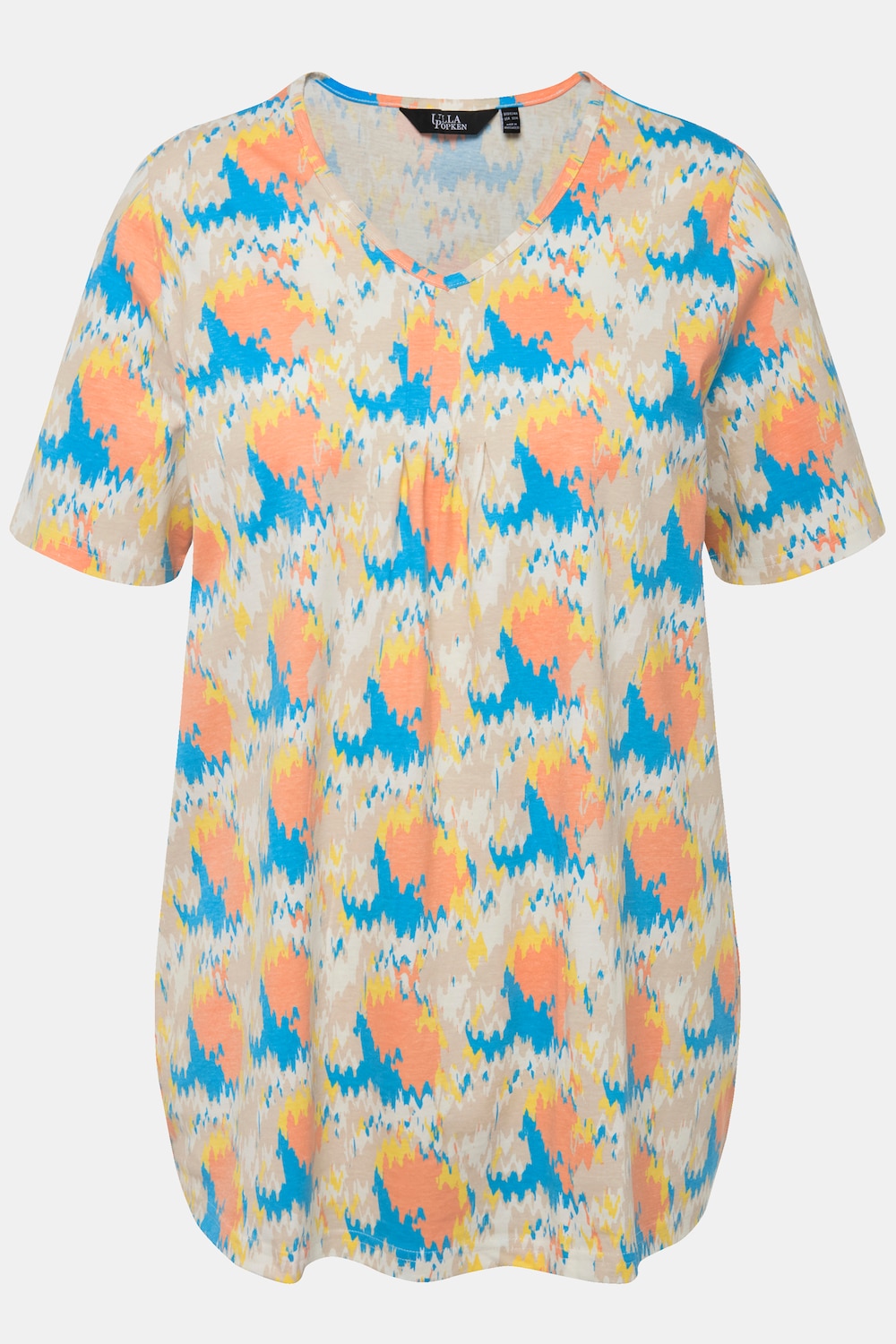 Stora storlekar T-shirt med dekorveck, Dam, beige, storlek: 46/48, Bomull, Ulla Popken