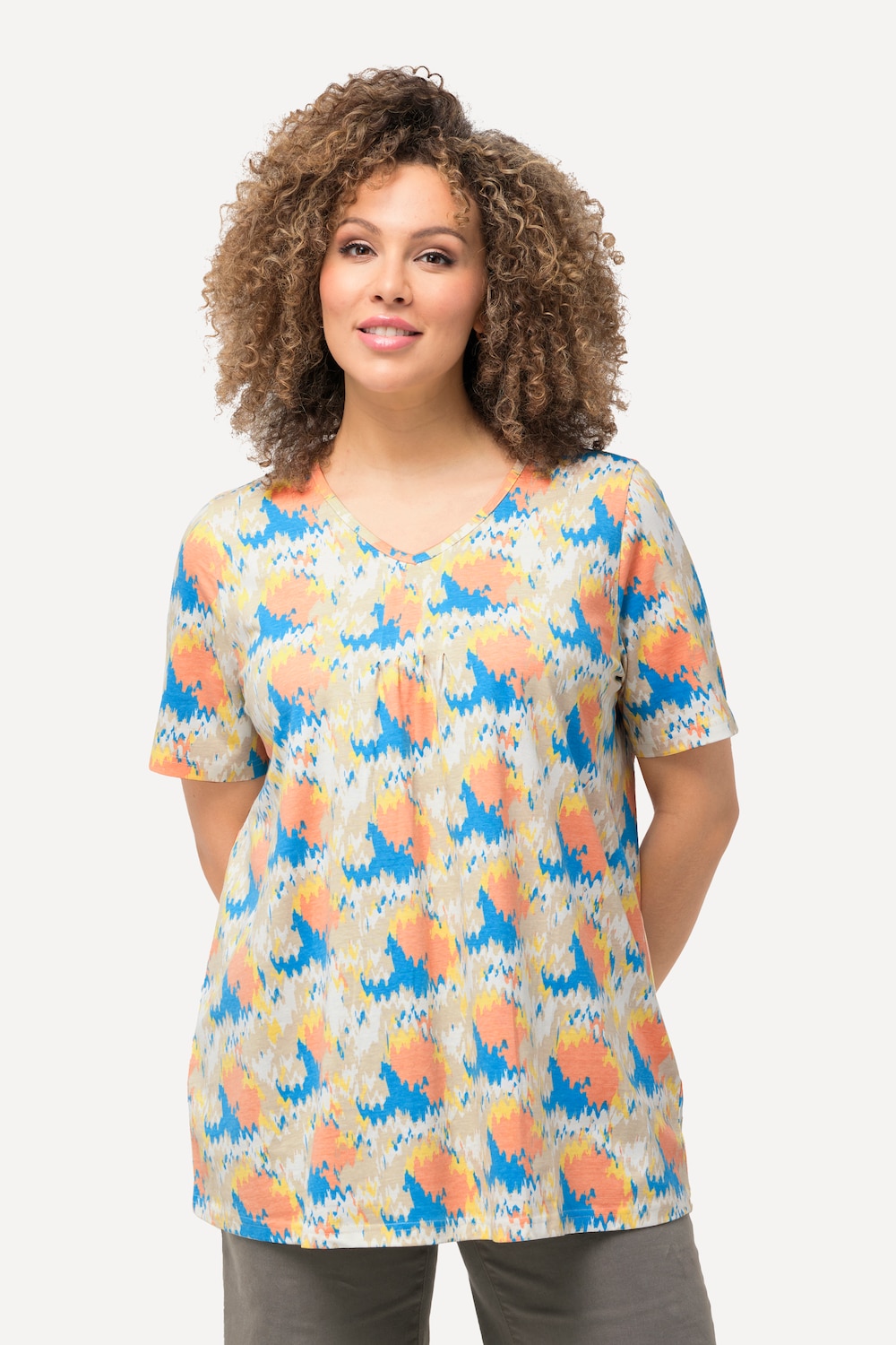 Große Größen T-Shirt, Damen, beige, Größe: 50/52, Baumwolle, Ulla Popken