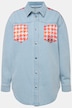 Jeanshemd, oversized, Patches, Hemdkragen, Langarm