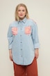 Jeanshemd, oversized, Patches, Hemdkragen, Langarm