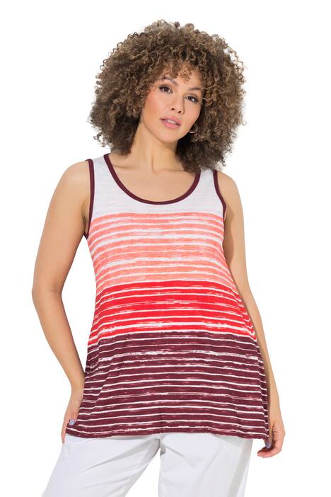 Top, pruhovaný přechod, A střih, kulatý výstřih, bez rukávů