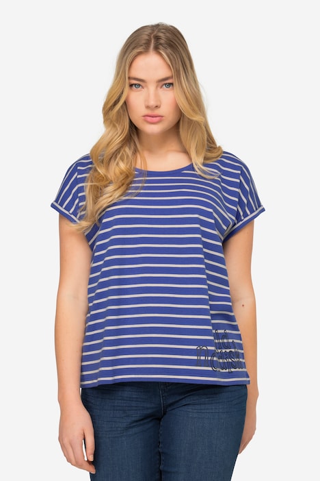 Oversized Striped T-Shirt Crew Neck Short Sleeve