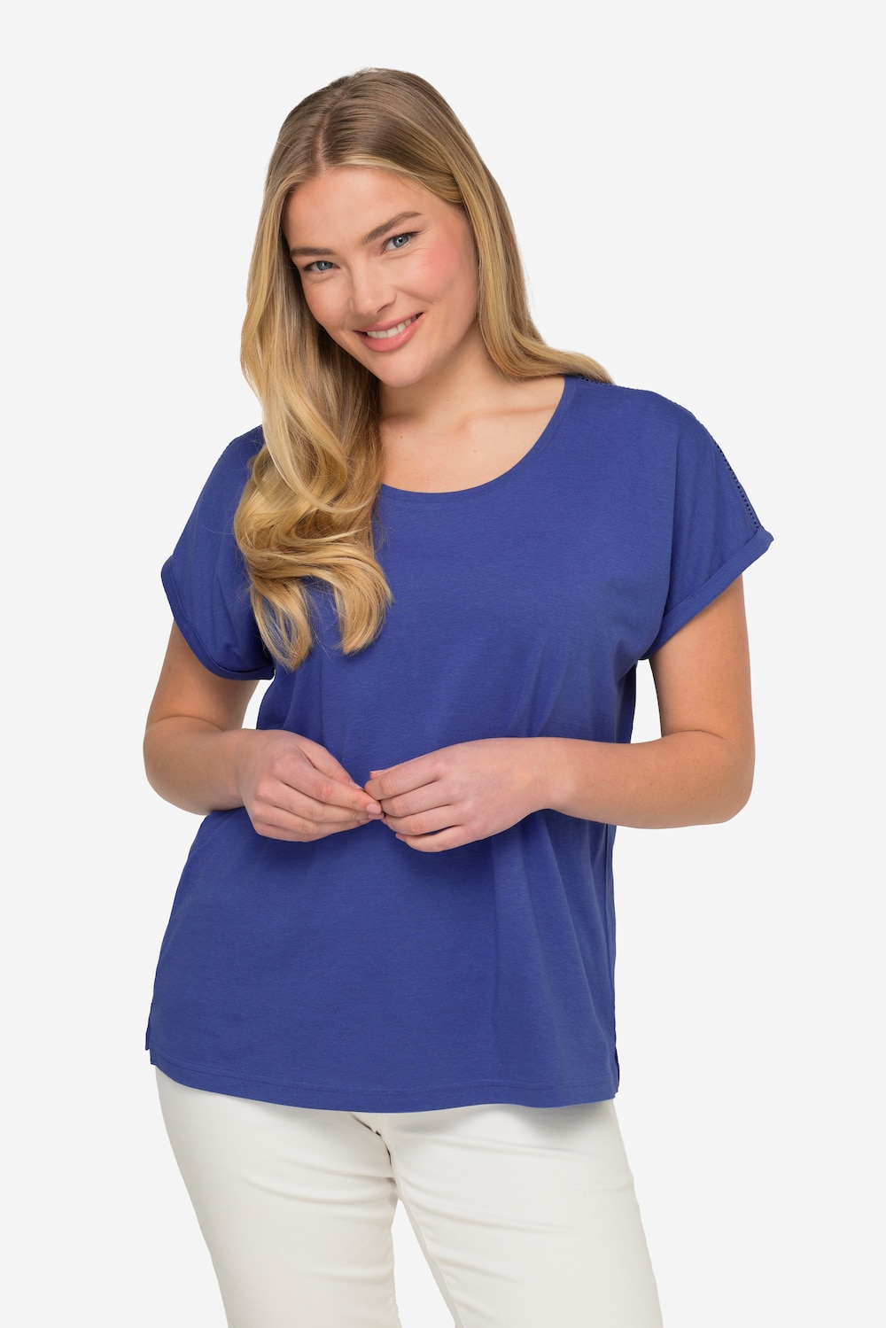 Große Größen T-Shirt, Damen, blau, Größe: XXL, Baumwolle/Synthetische Fasern, LAURASON