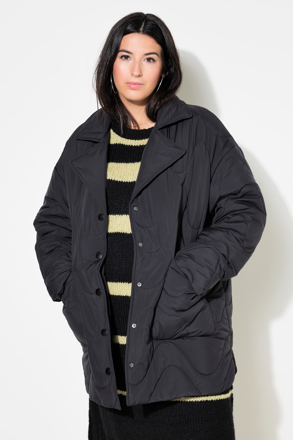 Große Größen Steppjacke, Damen, schwarz, Größe: 42/44, Polyester, Studio Untold