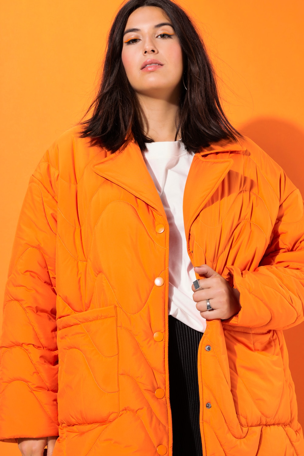 Stora storlekar Quiltad jacka, Dam, orange, storlek: 54/56, Polyester, Studio Untold