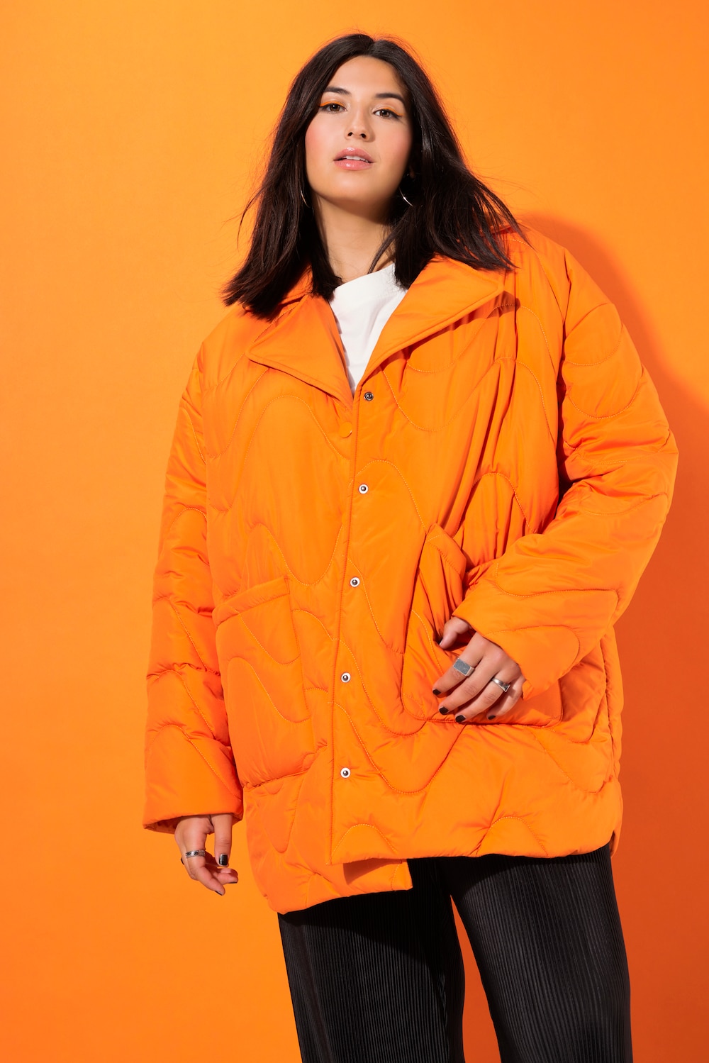 Große Größen Steppjacke, Damen, orange, Größe: 42/44, Polyester, Studio Untold