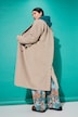 Frakke, oversize, uldlook, revers, lange ærmer