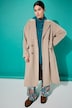 Frakke, oversize, uldlook, revers, lange ærmer