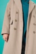 Frakke, oversize, uldlook, revers, lange ærmer