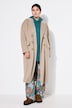 Frakke, oversize, uldlook, revers, lange ærmer