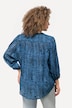 Bluse, grafisk print, ståkrave, 3/4-ærmer