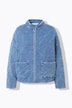 Quiltet jakke, oversize, vintage washed, høj krave