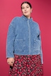 Quiltet jakke, oversize, vintage washed, høj krave