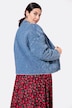Veste oversized matelassée à col montant et délavage vintage