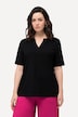 Cutout Trim Split Neck Tee