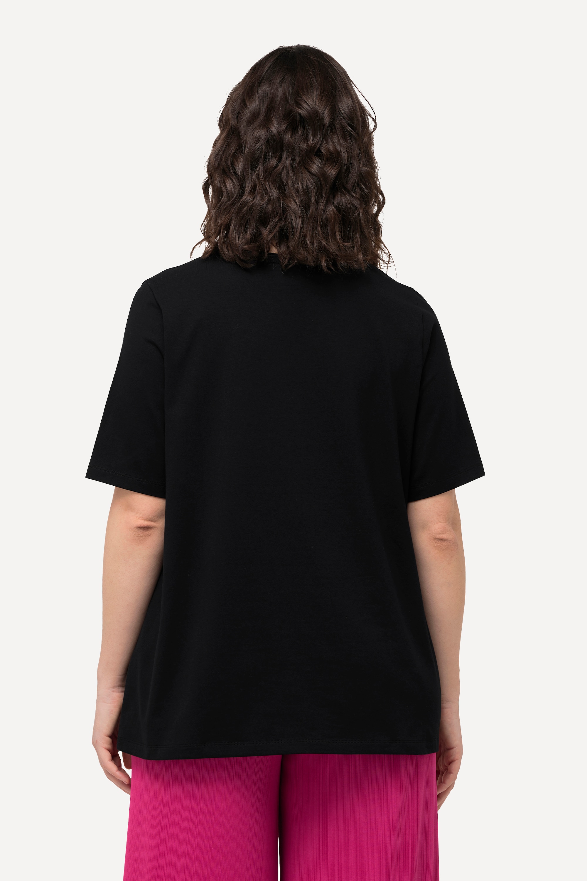 Ulla Popken Damen große Größen T Shirt Zierband Tunika Ausschnitt Halbarm 828104