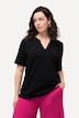 Cutout Trim Split Neck Tee