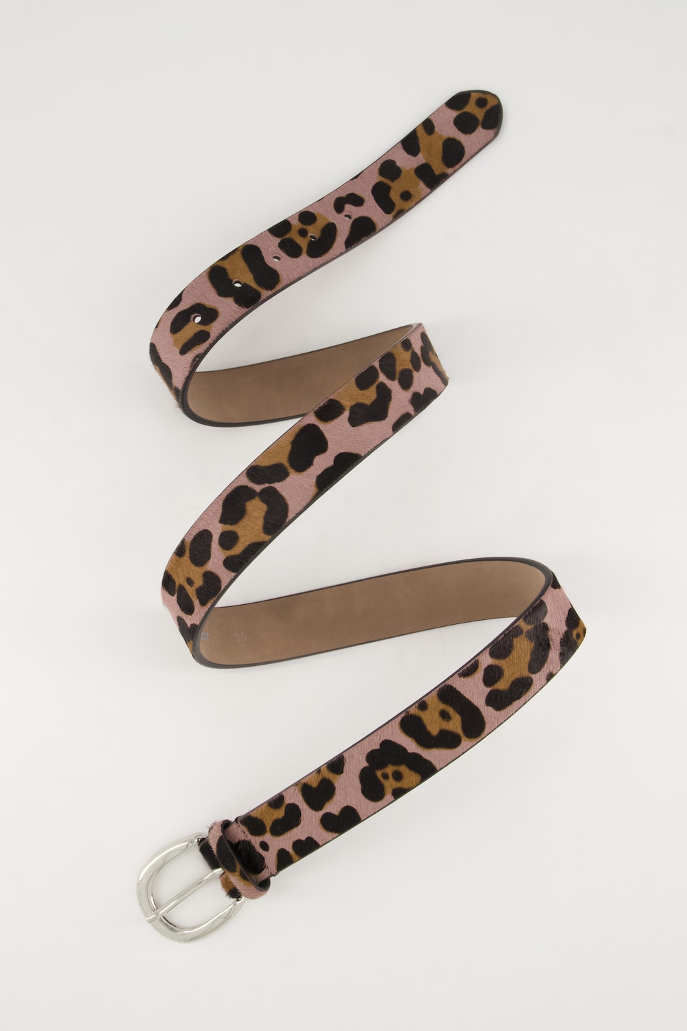 Stora storlekar Skinnbälte med leopardprint, Dam, rosa, storlek: 135, Läder, Ulla Popken