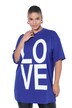 Oversize tričko, LOVE, kulatý výstřih, krátké rukávy