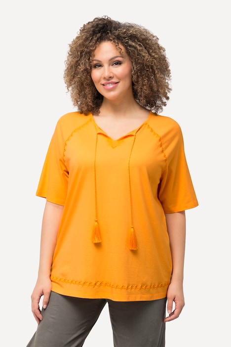 Tie-Neck Jersey Short Sleeve Tee