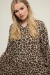 Leopard Print Tiered Long Sleeve Maxi Dress