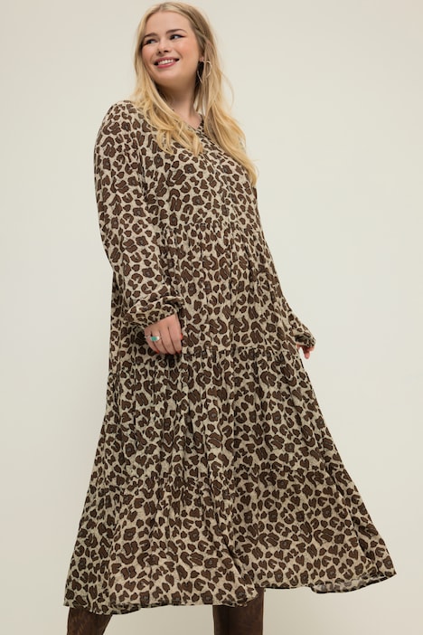 Robe leopard manche longue sale