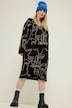 Gebreide rok, slim shape, midi-lengte, face silhouetten, elastische band