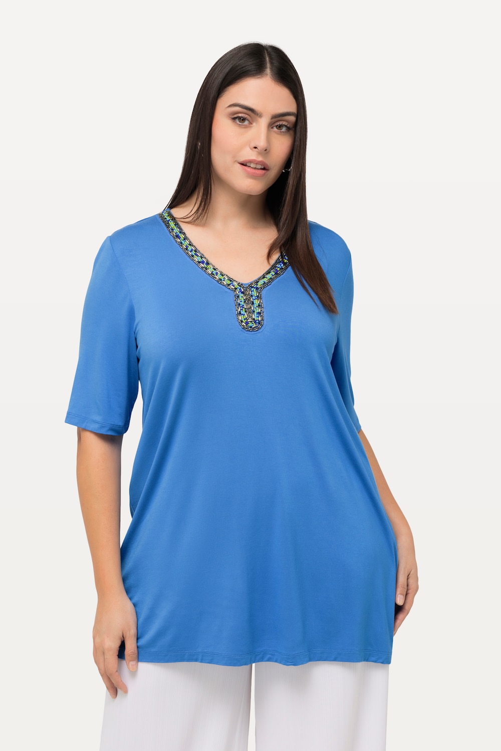 Große Größen T-Shirt, Damen, blau, Größe: 42/44, Viskose, Ulla Popken