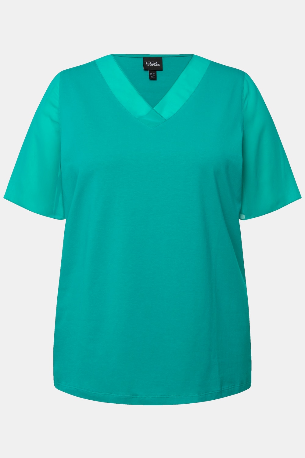 Stora storlekar T-shirt, Dam, turkos, storlek: 58/60, Polyester/Bomull, Ulla Popken