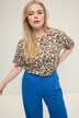 Oversize-Shirt, Leo-Print, Rundhals, Halbarm