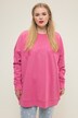 Sweatshirt, oversized, borduurewerk-statement, ronde hals, lange mouwen