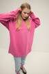 Sweatshirt, oversized, borduurewerk-statement, ronde hals, lange mouwen