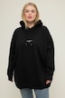 Hoodie, oversized, broderet statement, hætte, lange ærmer