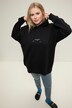 Hoodie, oversized, broderet statement, hætte, lange ærmer
