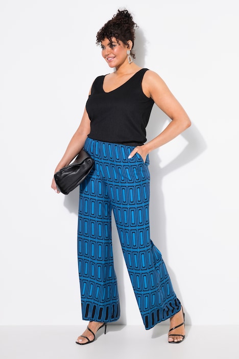 Geometric Print Pull-On Pants