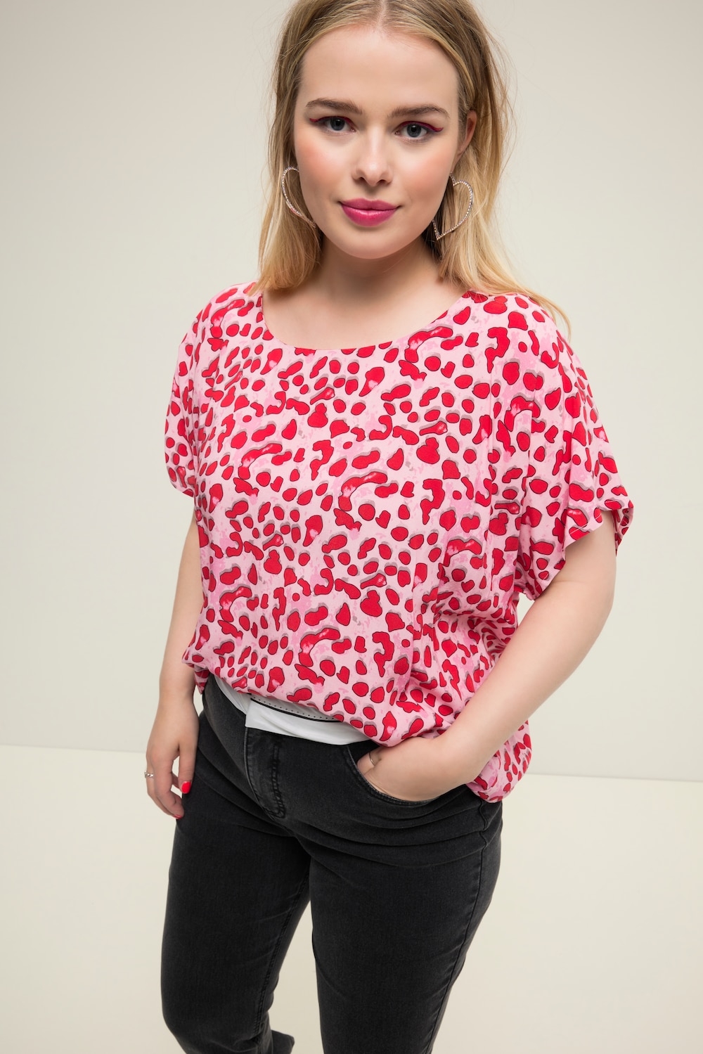 Große Größen Blusenshirt, Damen, rot, Größe: 46/48, Viskose, Studio Untold