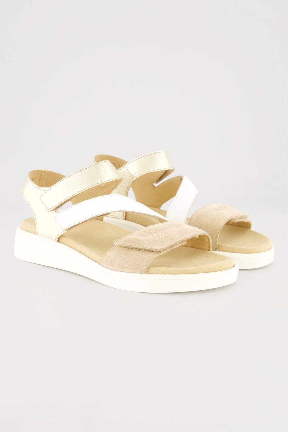 Ara Leder-Sandalen, Damen, beige, Größe: 38, Leder/Polyester, Ulla Popken