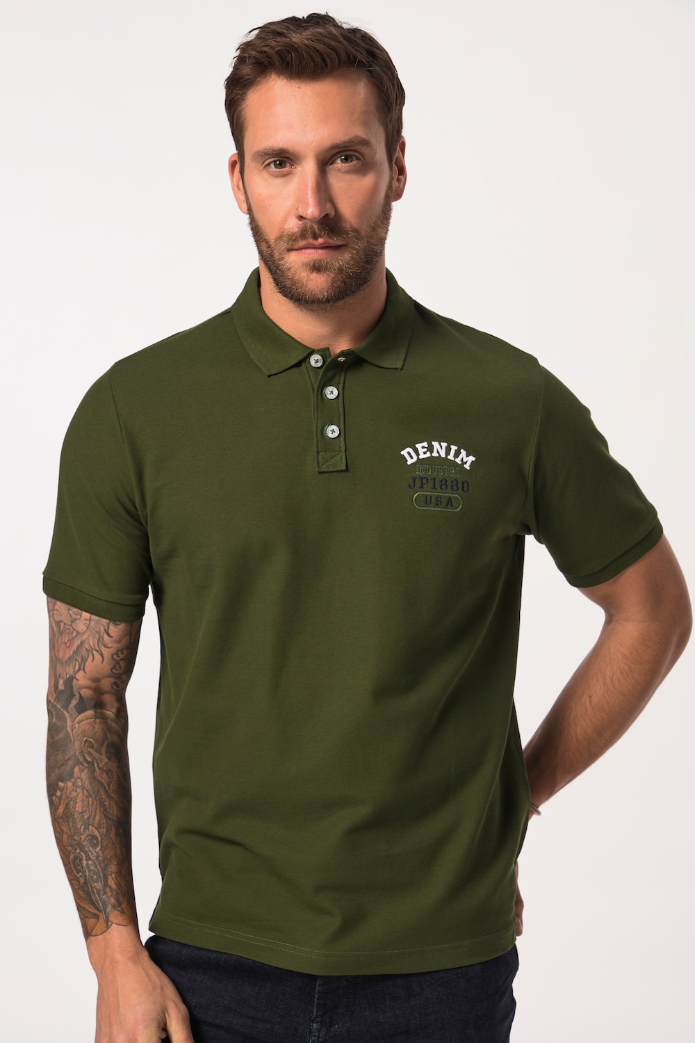 Große Größen JP1880 Polo-Shirt, Herren, grün, Größe: 8XL, Baumwolle, JP1880