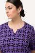 Allover Print Short Sleeve Split Neck Tee