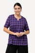 Allover Print Short Sleeve Split Neck Tee