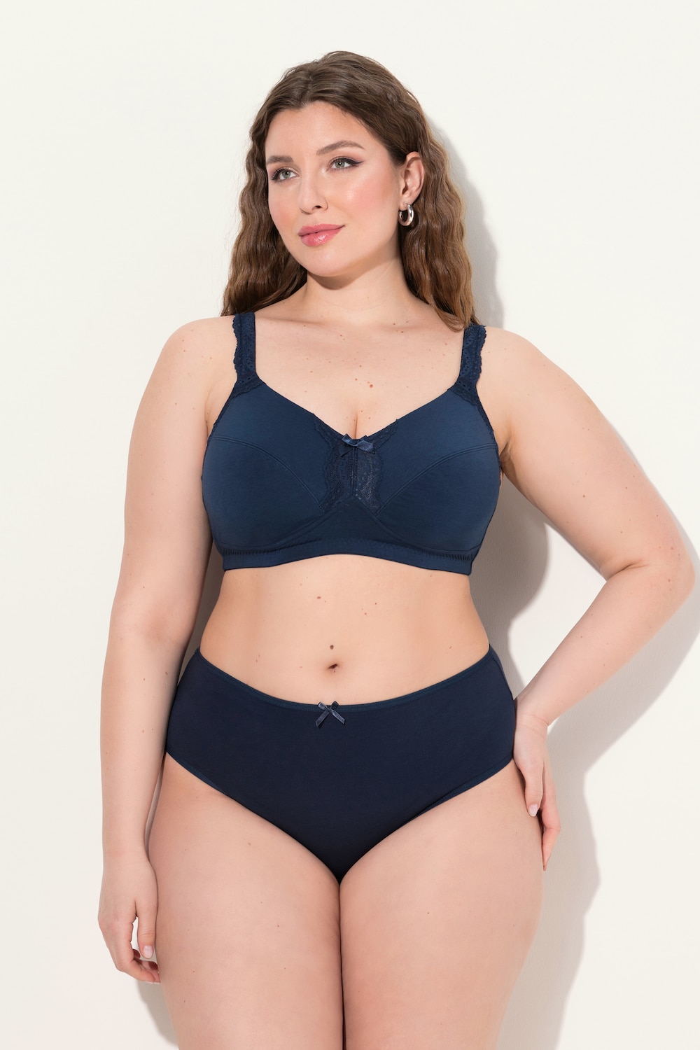 Große Größen Soft-BH, Damen, blau, Größe: 85D, Baumwolle/Synthetische Fasern, Ulla Popken