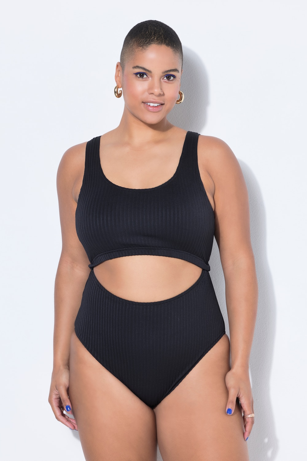 Große Größen Badeanzug, Damen, schwarz, Größe: 46, Polyester, Studio Untold