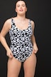 Badedragt, aftagelige soft cups, grafikprint, rund hals.