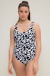 Badedragt, aftagelige soft cups, grafikprint, rund hals.