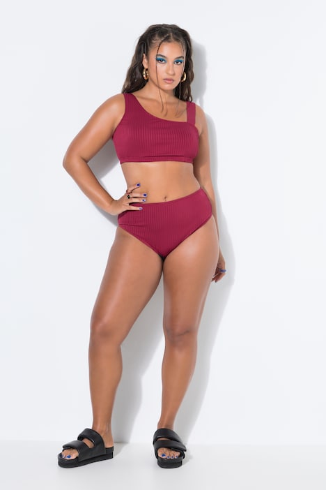 Bikini-Slip, HighWaist, Strukturstreifen, Shaping