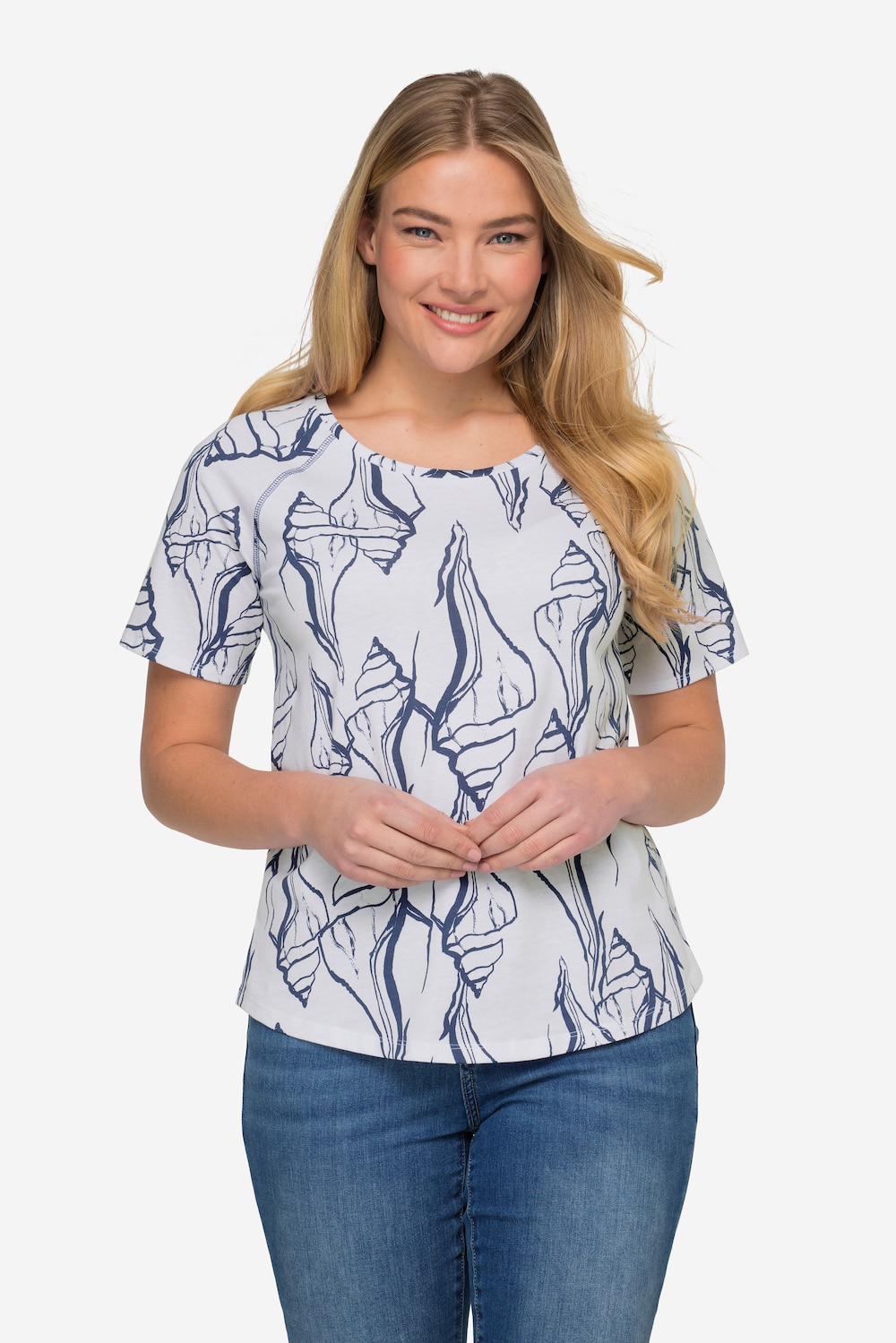 Große Größen T-Shirt, Damen, weiß, Größe: XXL, Baumwolle, LAURASON