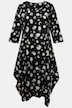 Kleid, Leinenmix, A-Linie, Rundhals, 3/4-Arm