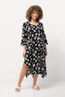 Kleid, Leinenmix, A-Linie, Rundhals, 3/4-Arm